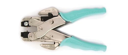 We R Memory Keepers Crop-A-Dile Eyelet | Blue Comfort Handle, Craft Supplies Hole Punch Eye Setter Paper Punch Tool Use on Chipboard Fabric Thin Tin Leather Plastic Punches Hole Punch Tool Eye Setting