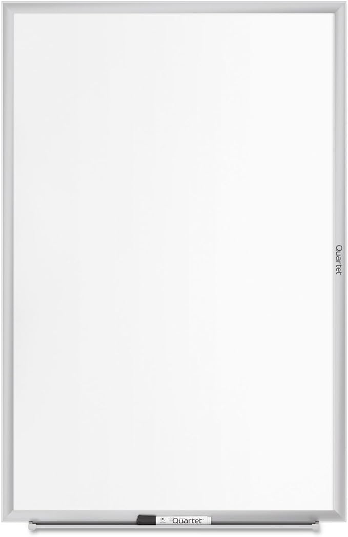 Quartet Magnetic Dry Erase White Board, 60"W x 36"HWhiteboard, Nano-Clean Surface Resists Ink Stains, Silver Aluminum Frame (SM535)