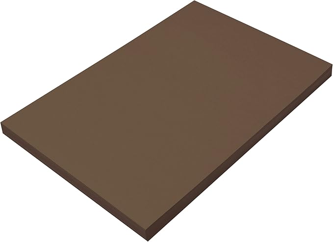 Prang (Formerly SunWorks) Construction Paper, Dark Brown, 12" x 18", 100 Sheets