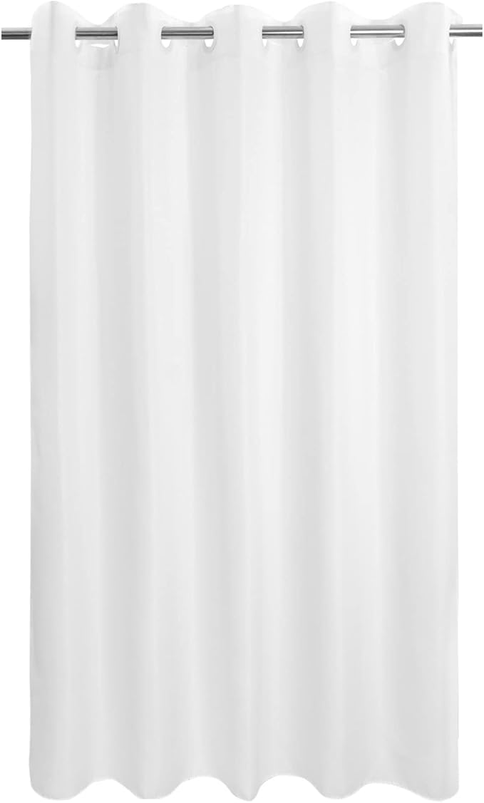 River Dream No Hook Long Shower Curtain or Liner Soft Microfiber - 78" Length Fabric Shower Curtain Liner Set, Machine Washable & Water Repellent, White, 71x80