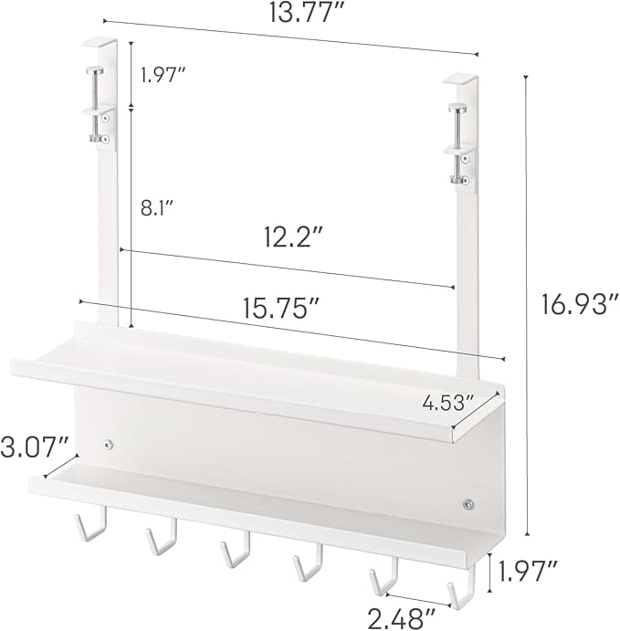 Yamazaki Home Smart Under-Desk Cable & Router Storage Rack Organizer Rack for Minamlist Office - Steel