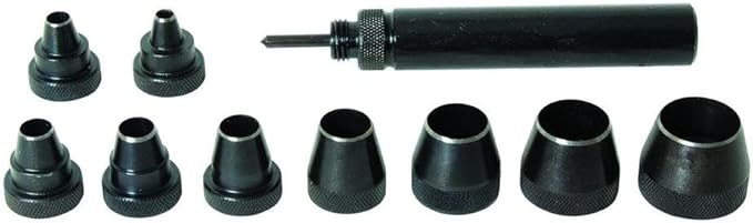 General Tools S1274 Professional Gasket Punch Set, 10 Piece Set , Black