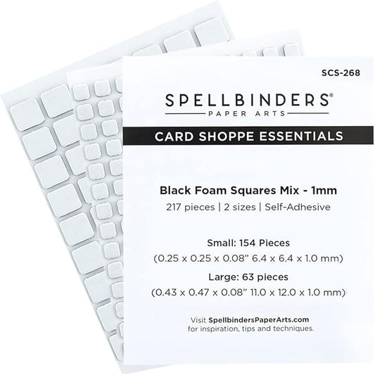 SPELLBINDERS PAPERCRAFTS, INC Black, Spellbinders Card Shoppe Essentials Foam Squares Mix, 1mm
