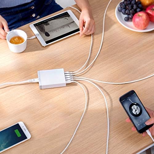 Anker Desktop Charger, 60W 6 Port USB Multiple Charging Hub, PowerPort 6 Multiple USB Charger, Campatible with iPhone, iPad, MacBook, Galaxy, LG, HTC, and More