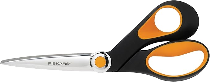 Fiskars RazorEdge Fabric Scissors - 8" Heavy Duty Fabric Shears with Softgrip Ergonomic Handle, Stainless Steel Blades