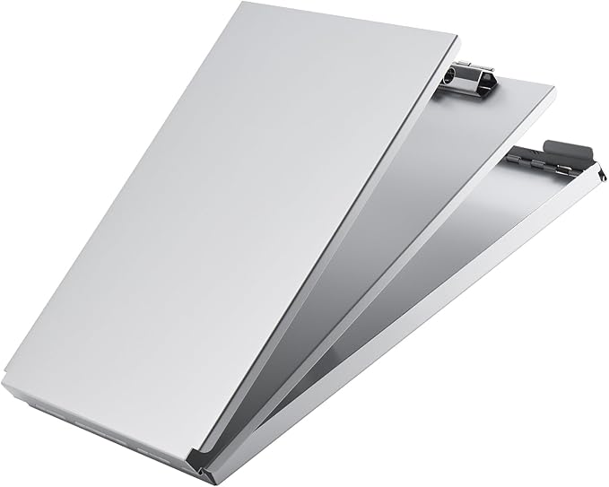 ZCZN Recycled Aluminum Storage Clipboard, Clipboard Box, Form Holder, Suitable for School, Office, Jobsite or Medical Staff, Silver