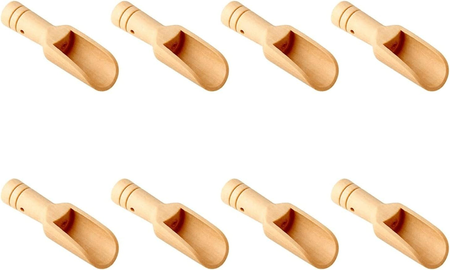 8pcs Mini Wooden Spoons，Mini Bamboo Spoons for Bath Salts, tea scoop, Washing Powder spoon，wooden candy spoon