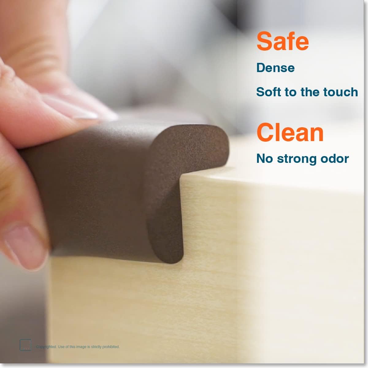 Roving Cove HeftyFit Corner Protector for Baby (16 Large Corners), Heavy-Duty Soft Rubber Foam Furniture Corner Bumper Guards, 3M Adhesive Pre-Taped, Coffee Brown