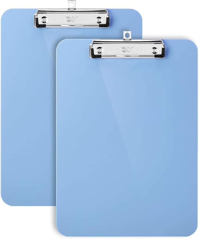 Mr. Pen- Plastic Clipboard, 12.5" x 9", 2 Pack, Clipboard Plastic, Low-Profile Metal Clip with Retractable Hanging Hole