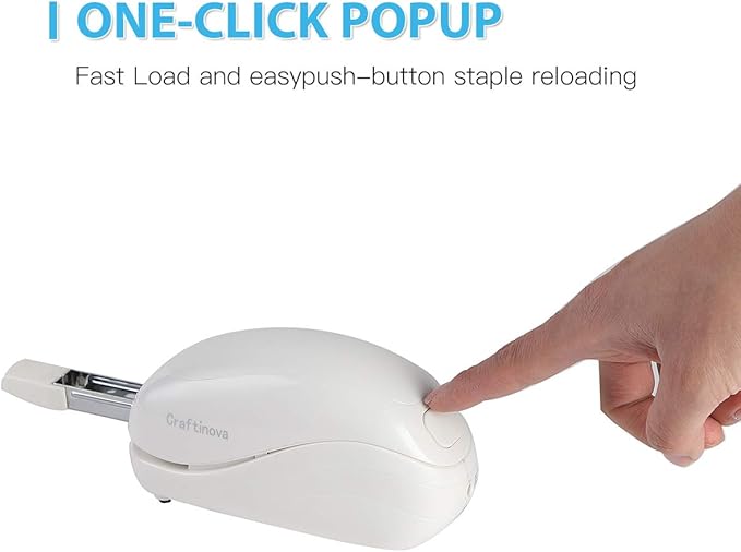 Electric Stapler,Including 2000 Staples and 1 Staple Remover, Suitable for Palm Size and high Comfort，25 Sheet Capacity, AC Adapter or Battery Powered，Battery not Included，(White)
