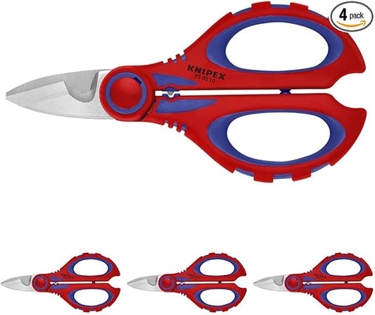 KNIPEX Electricians' Shears, 6.25-Inch | With Crimp Area | For Ferrules | Pack of 4