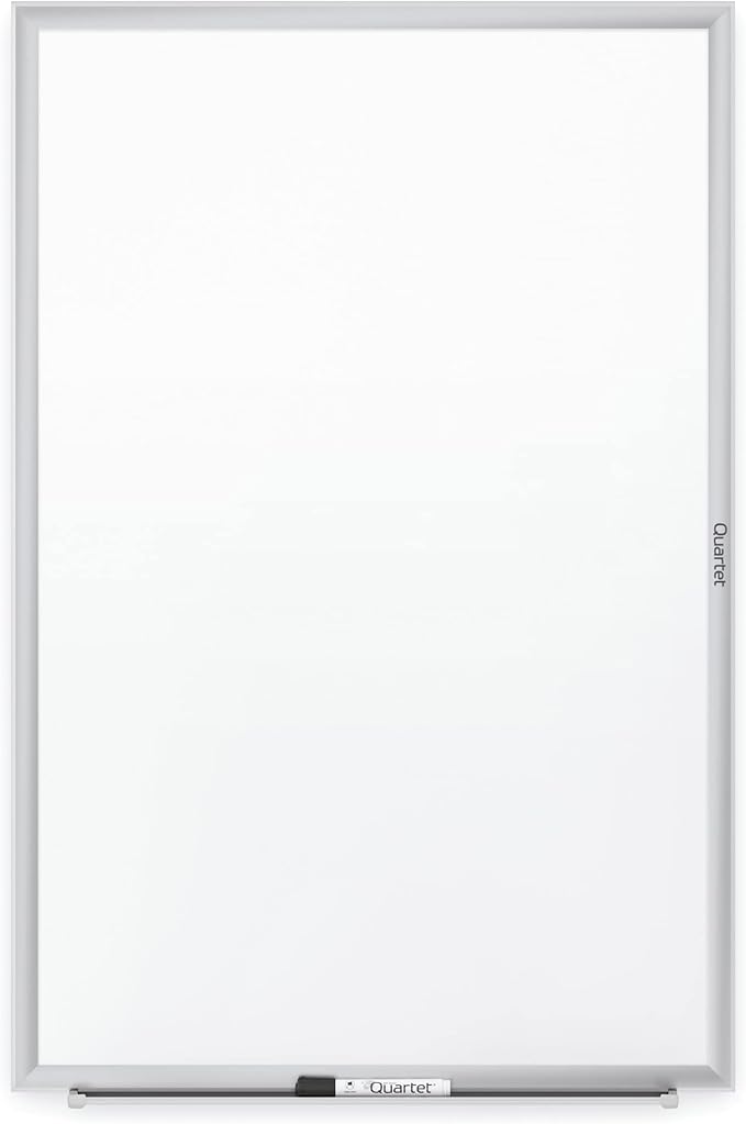 Quartet Whiteboard, Non-Magnetic Dry Erase White Board, 3' x 2', Total Erase, Silver Aluminum Frame (S533)