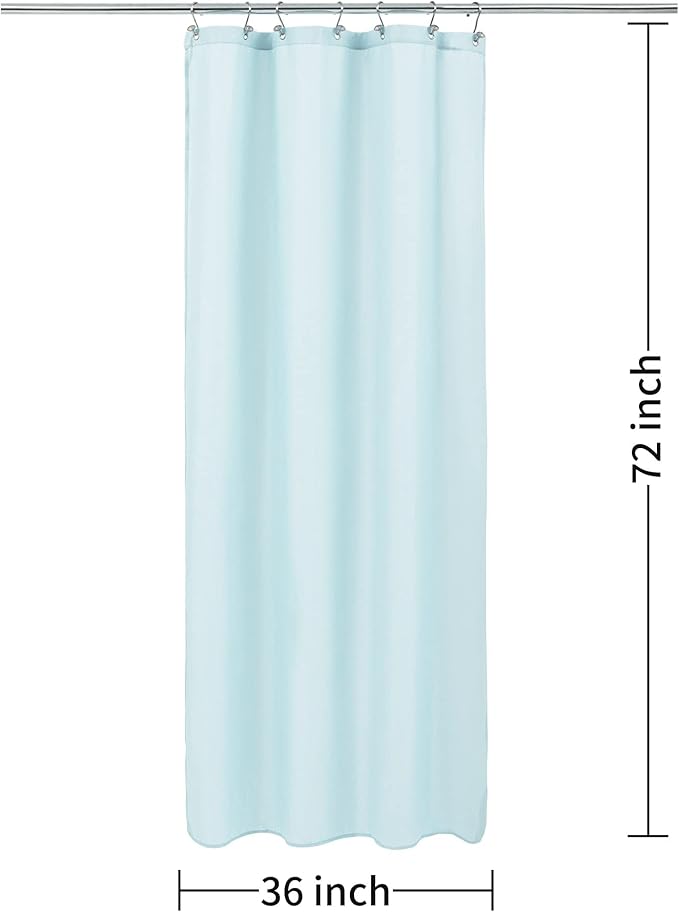 ALYVIA SPRING Stall Fabric Shower Curtain Liner Waterproof - Soft & Lightweight Small Shower Curtain with Magnets for Narrow Stall Size, Machine Washable - 36x72, Blue