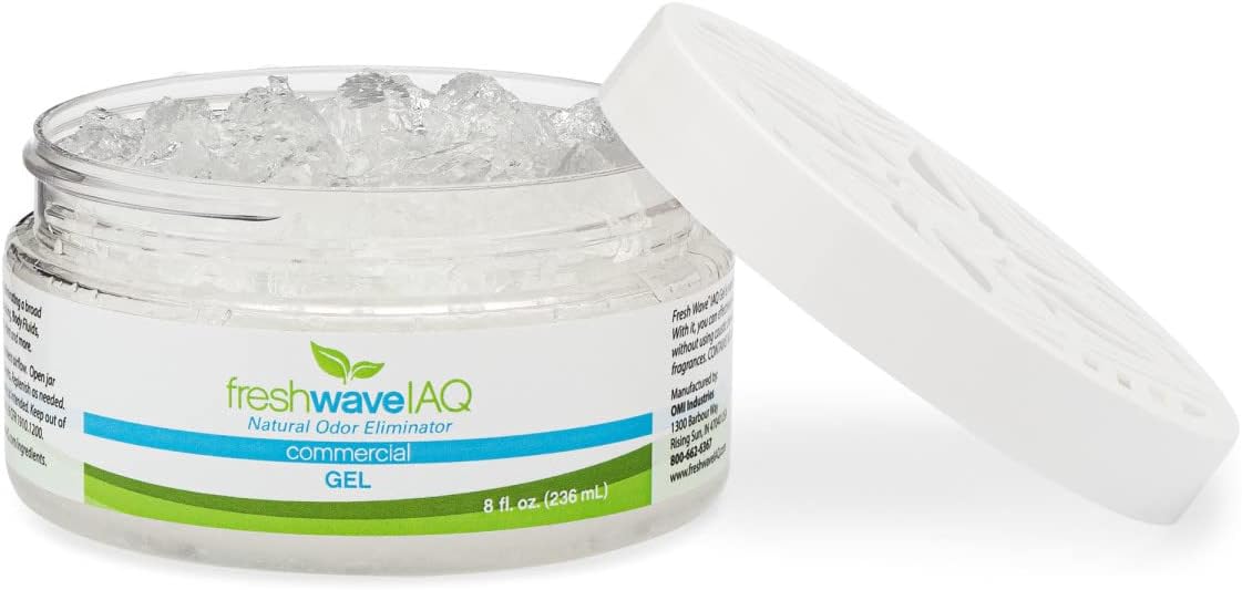 Fresh Wave IAQ Commercial Odor Eliminating Gel, 8 Fl. Oz. | Pack of 6 | Odor Absorbers for Home | Safer Odor Relief | Natural Plant-Based Odor Eliminator | Replace Every 15-60 Days