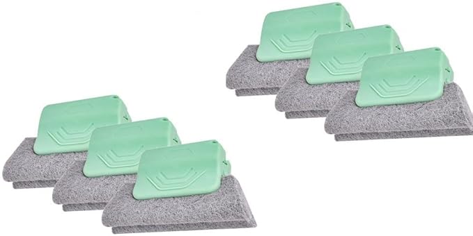 Magic Window Track Cleaner, 2025 New Groove Cleaning Brush Tools Set, Hand-held Window Track Cleaner Brushes Tools for Window lides Gaps Tile Lines Shutter Car Vents (Green, 6PCS)