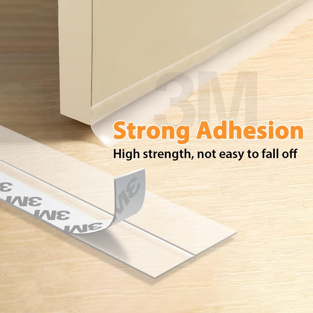 28.9 Ft Door Weather Stripping Door Seal Strip,Silicone Door Draft Stopper,Self Adhesive Shower Door Bottom Seal and Door Insulation Strip for Door Frame Windows and Glass Gaps (Transparent, 45mm)