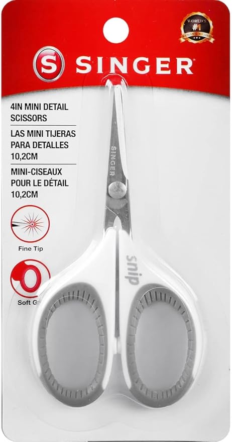 Singer Comfort Grip Craft Scissors 4"-Grey