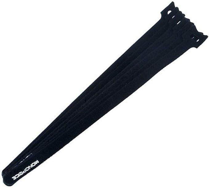Monoprice Hook & Loop Fastening Cable Ties 13inch, 100pcs/Pack - Black