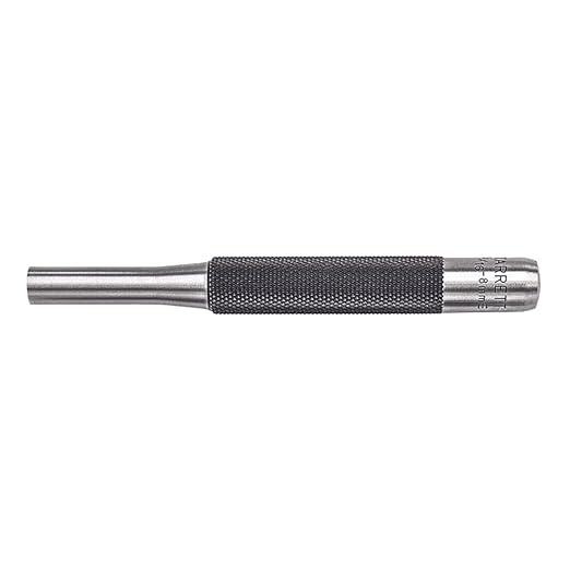 Starrett Drive Pin Punch with Knurled Grip for Driving Pins Into or Out of a Workpiece - Hardened and Tempered Steel, 4" Length, 5/16" Punch Diameter - 565H