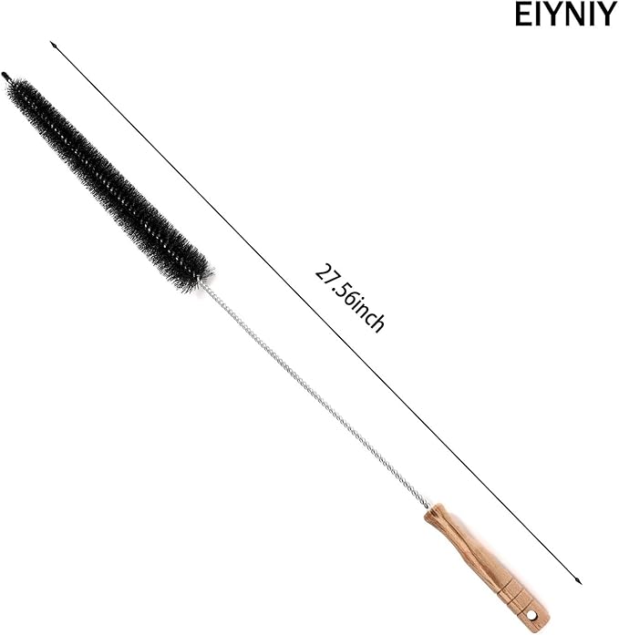 Dryer Cleaner Vent Brush Long Flexible Dryer Vent Cleaner with Wood Handle and Refrigerator Condenser Coil Brush Long Flexible Refrigerator Coil Cleaning Brush (EY-007)