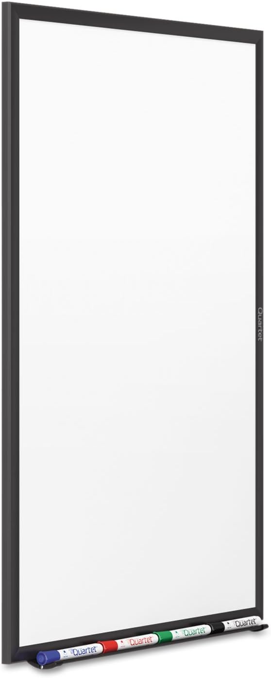 Quartet Magnetic Dry Erase White Board, 72"W x 48"H Whiteboard, Nano-Clean Surface Resists Ink Stains, Black Aluminum Frame (SM537B)