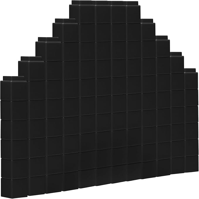 200 Pcs Black Linking Cubes for Math Counting Cubes Manipulatives Plastic Counting Block Manipulative Classroom Learning Supplies for Educational Preschool Activities Boy Girl (Black)