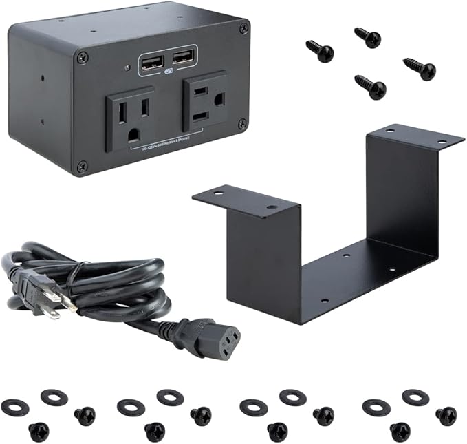 StarTech.com Power Outlet Module for Conference Table Connectivity Box - 2X AC Power and 2X USB-A - Power and Charging Hub (MOD4POWERNA)