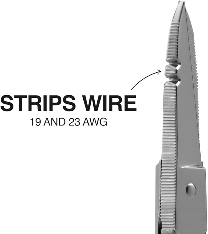 Klein Tools 2100-8 Free-Fall Electrician Snips, Made in USA, 6.25-Inch Stainless Steel Scissors with Stripping Notches, Fully Serrated Blade, Extended Handle, Electrical and Heavy-Duty Applications