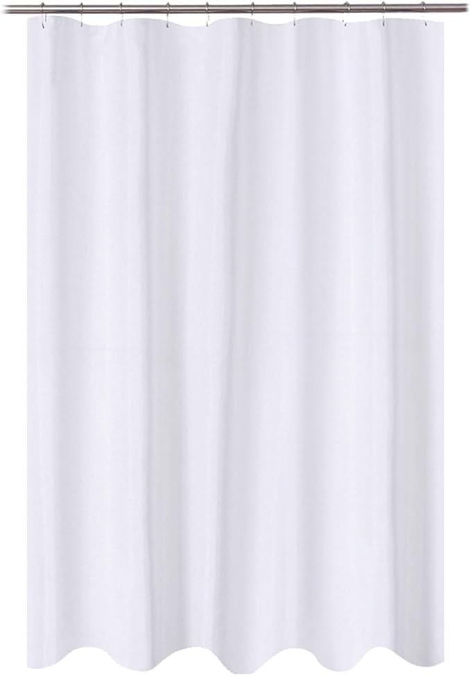 N&Y HOME Fabric Shower Curtain Liner 60 x 78 inch Long Stall Size, Hotel Quality, Washable, Water Repellent, White Bathroom Curtains with Grommets, 60x78
