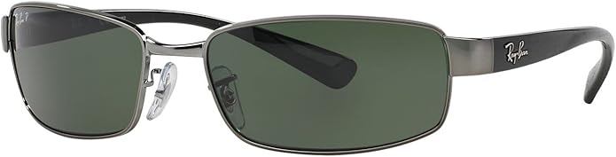 Ray-Ban RB3364 Metal Polarized Rectangular Sunglasses
