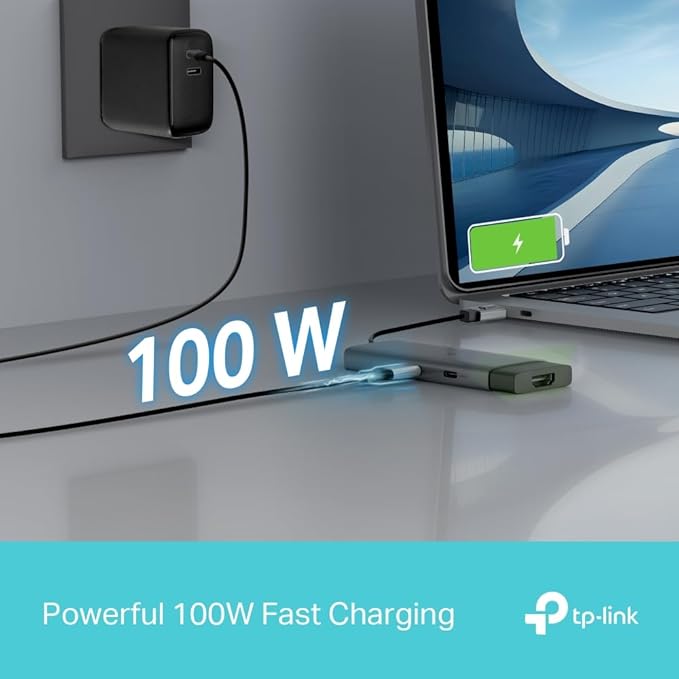 TP-Link USB C Hub 5-in-1 Multiport Adapter (UH5020C) | 4K@60Hz HDMI, 100W Power Delivery, 1×USB-C, 2× USB-A Data Ports | 5Gbps High-Speed Dongle | Compatible w/MacBook and More | Plug and Play