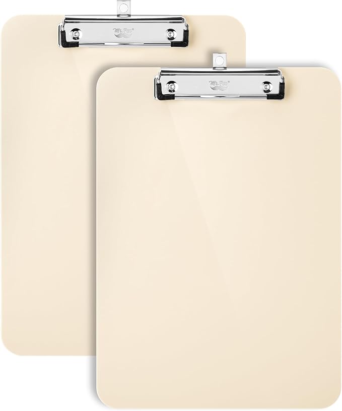 Mr. Pen- Plastic Clipboard, 12.5" x 9", 2 Pack, Clipboard Plastic, Low-Profile Metal Clip with Retractable Hanging Hole