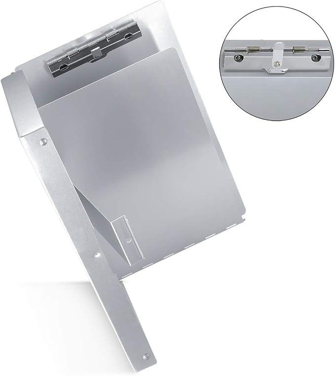 Small Aluminum Clipboard with Storage(Memo Size), Recycled Metal Snapak Form Holder Binder with Insided SerratedClip Posse Box, Perfect for Truck Driver, Fits Paper Size up to 5.5 x 9.5 inch