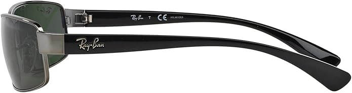 Ray-Ban RB3364 Metal Polarized Rectangular Sunglasses