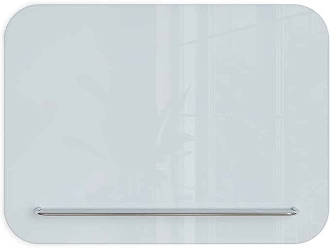 U Brands Magnetic Glass Dry-Erase Board with Floating Tray (24" W x 18" H)