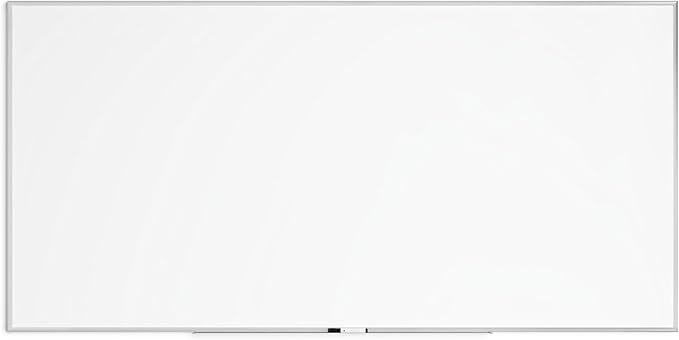 U Brands Magnetic Whiteboard with Silver Aluminum Frame, 96" x 48" Inches, Dry Erase Board White Board for Office Supplies and Classroom Use