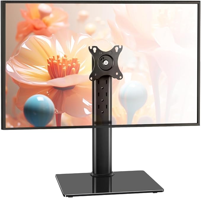 Monitor Stand for 13"–32" Screens Swivel Computer Monitor Holder Freestanding 5 Height Adjustable TV Stand VESA 80x80mm/95x95mm Holds up to 77lbs