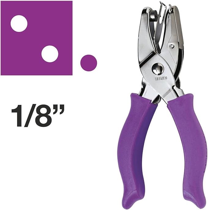 Fiskars 23517097J Circle Hand Punch, 1/8 Inch, Purple , Pink