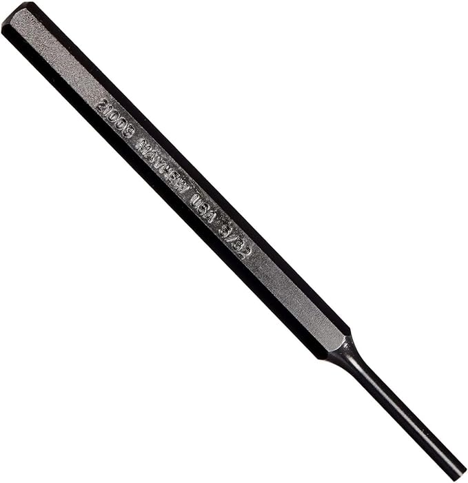 Mayhew Tools 21003 SAE Pin Punch, 5/32 x 1" Pin, 5" OAL x 5/16" Body, Black Oxide Finish