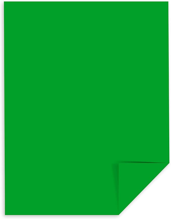 Astrobrights Color Cardstock, 65 lb Cover Weight, 8.5 x 11, Gamma Green, 250/Pack
