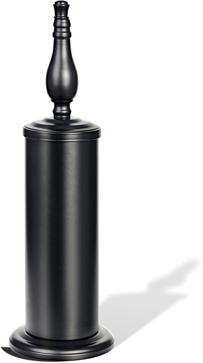 Matt Black Toilet Brush and Holder Set, Toilet Bowl Brush with Heavy Duty Wide Base,Deep Cleaning Modern Bathroom Cleaner Brush -Space Saving