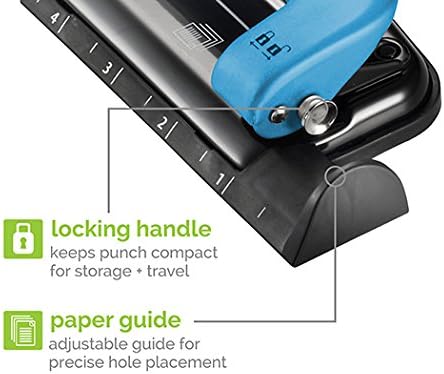 Bostitch Office EZ Squeeze™ Reduced Effort 3-Hole Punch, 12 Sheets, Blue (2103)