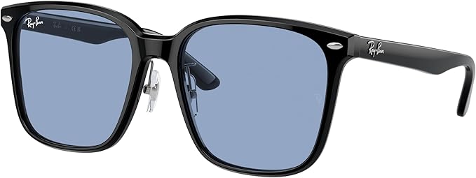 Ray-Ban RB2206D Sunglasses Bundle: RB 2206D 901/72 Black/Light Blue and Universal Anti-slip Silicone Leash