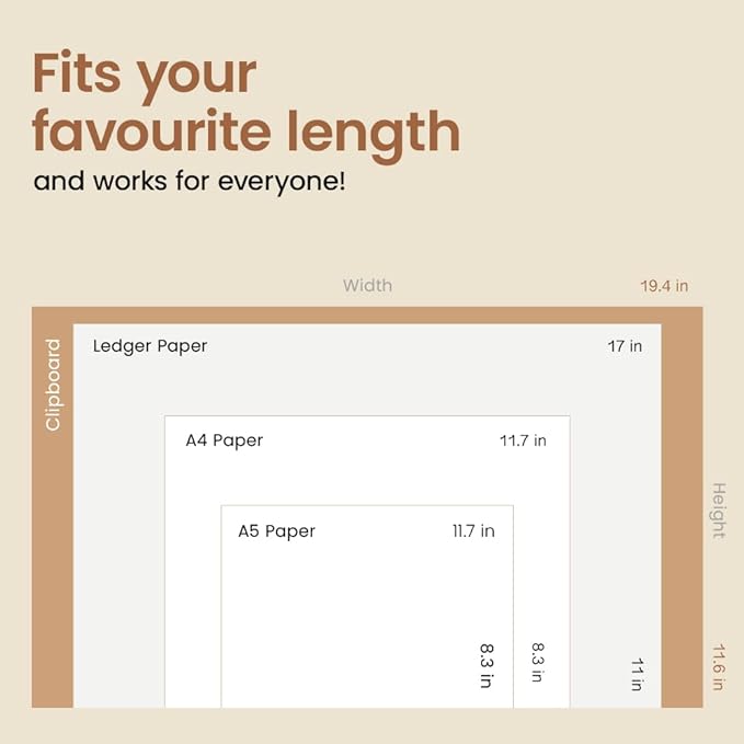 Paper Merlin Ledger Clipboards 19 x 11 Horizontal MDF 11x17 Clipboard Landscape Legal Size Paper with Large Clip 1 Pack