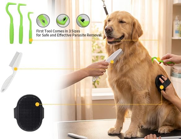 Pet Hair Removal Glove, 2025 Newly Upgraded Electrostatic Pet Hair Remover Glove with Comb,Pet Massage Tool,Pet Hair Remover Tool for Cats & Dogs,Couch,Curtain, Clothing, Carpet, Car Seat(2pcs)