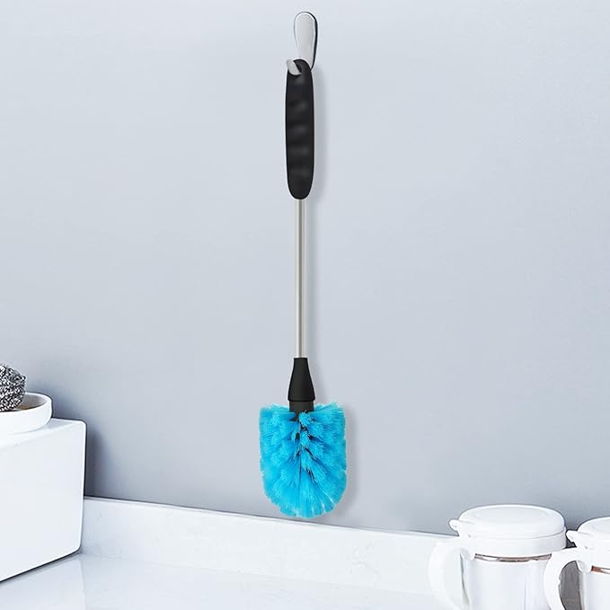 Long Bottle Brush, 15.35 in Bendable Cleaner Brushes for Cleaning Neck Beer Bottles, Wine, Baby Bottles, Water Bottles, Tumblers, Flask, Bird Feeder, Vase, Pipes and Brewing Supplies Blue/1Pack