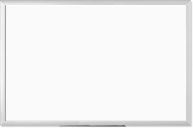 U Brands Magnetic Whiteboard, 36" x 24", Wall Mounted Dry Erase Board with Silver Aluminum Frame, White Board for Home, Office, Classroom