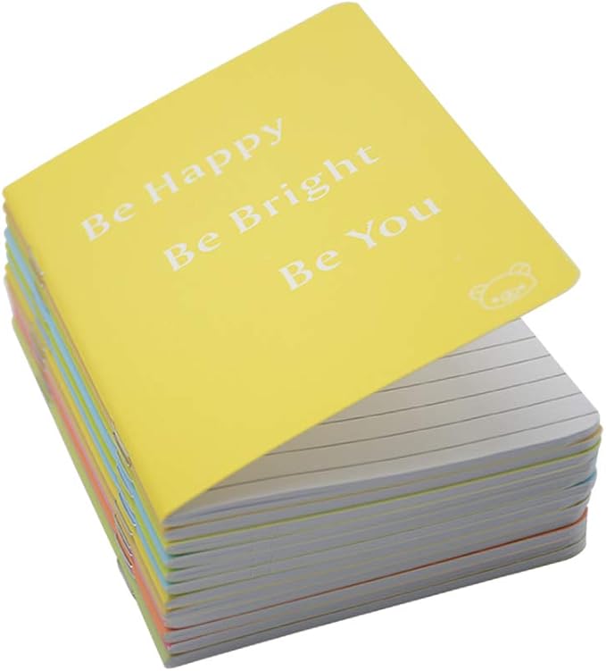 Yansanido 12 Pcs 4.9 Inch x 3.5 Inch Pocket Notebook 24 Sheets (48 Pages) 7mm College Ruled 70 Gsm Paper (12)