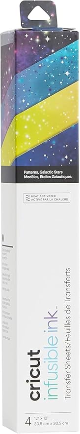 Cricut Infusible Ink Transfer Sheets -4 Sheets 12" x 12" - Galactic Stars Pattern - for Cricut EasyPress, Maker, Explore Air 2