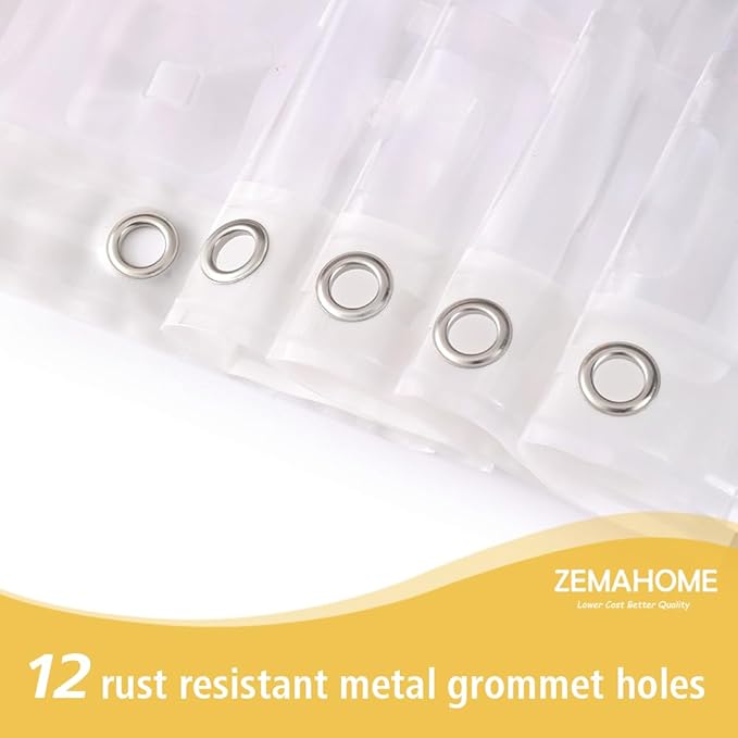 Thin 3D EVA Shower Curtain Liner Geometric, 72x72 Premium Light Weight Clear Plastic Bathroom Shower Curtain with Rustproof Metal Grommets 3 Magnets for Shower Stall, Bathtubs